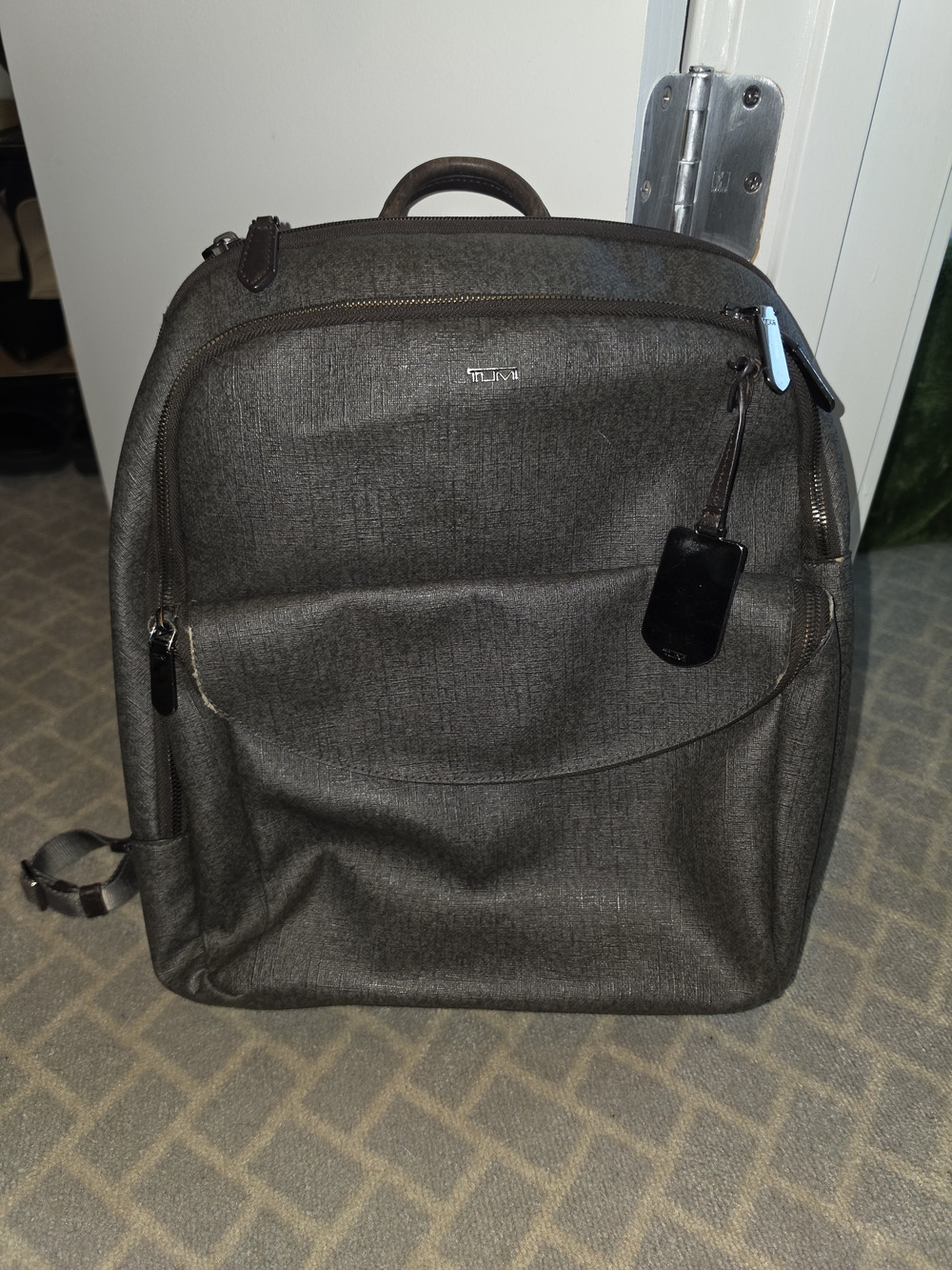 Tumi Men's Gray Backpack - Sleek Travel & Work Bag